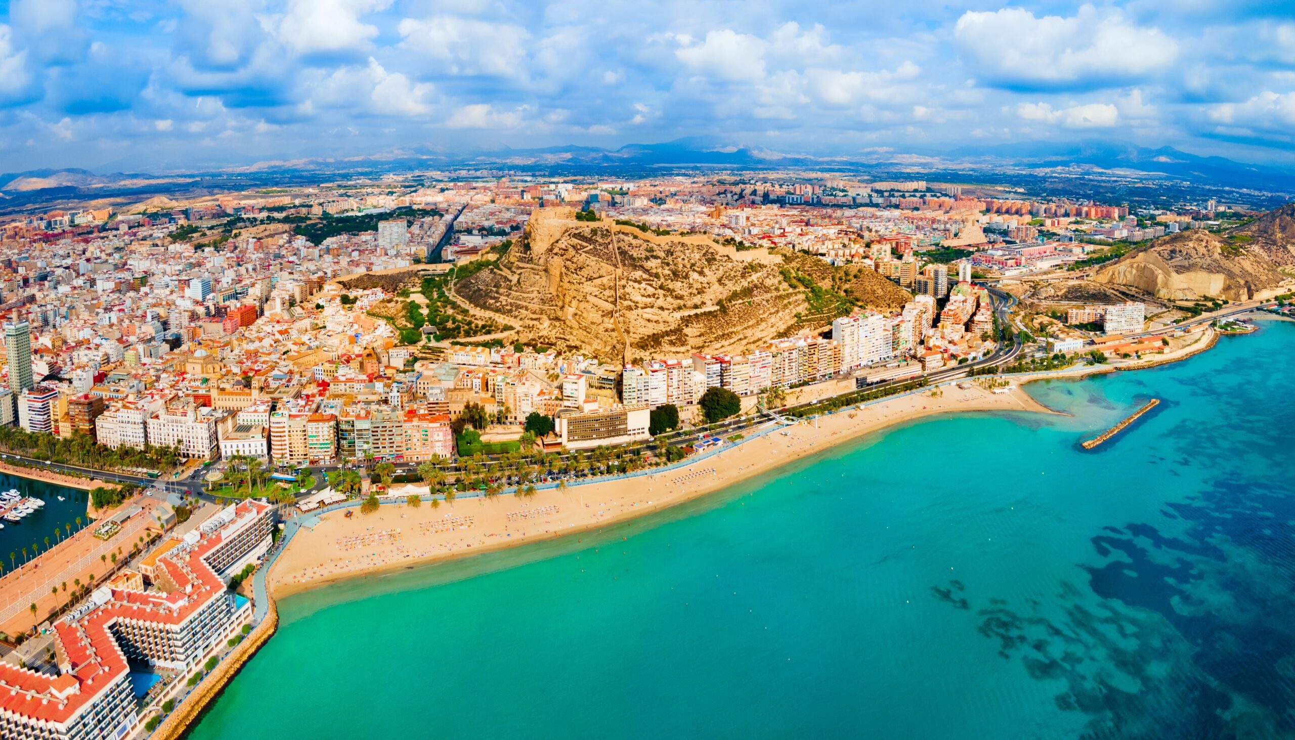 Alicante,City,Beach,Aerial,Panoramic,View.,Alicante,Is,A,City
